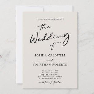 Invitación Boda de caligrafía moderna de All in One Eggshell