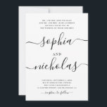 Invitación Boda de Caligrafía Moderna en Blanco y Negro - Ele<br><div class="desc">Anuncia tu día especial con esta invitación de boda moderna en blanco y negro, que presenta caligrafía elegante y un diseño minimalista. La paleta monocroma clásica y la tipografía limpia la convierten en una elección atemporal para bodas contemporáneas. Este diseño también está disponible como descarga digital, lo que proporciona flexibilidad...</div>