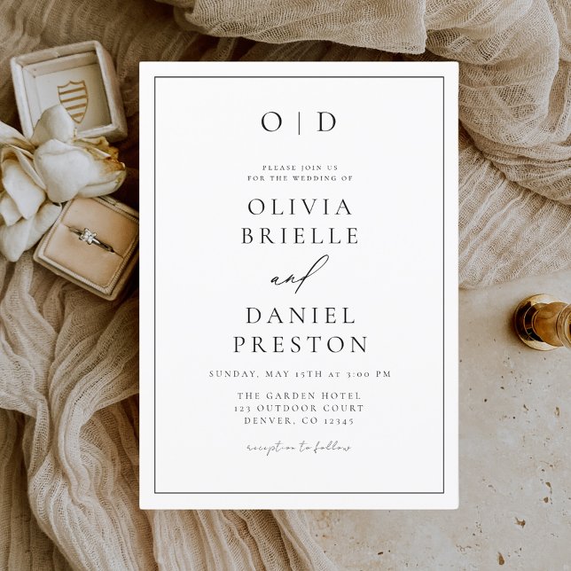 Invitación Boda de caligrafía moderna minimalista (Subido por el creador)