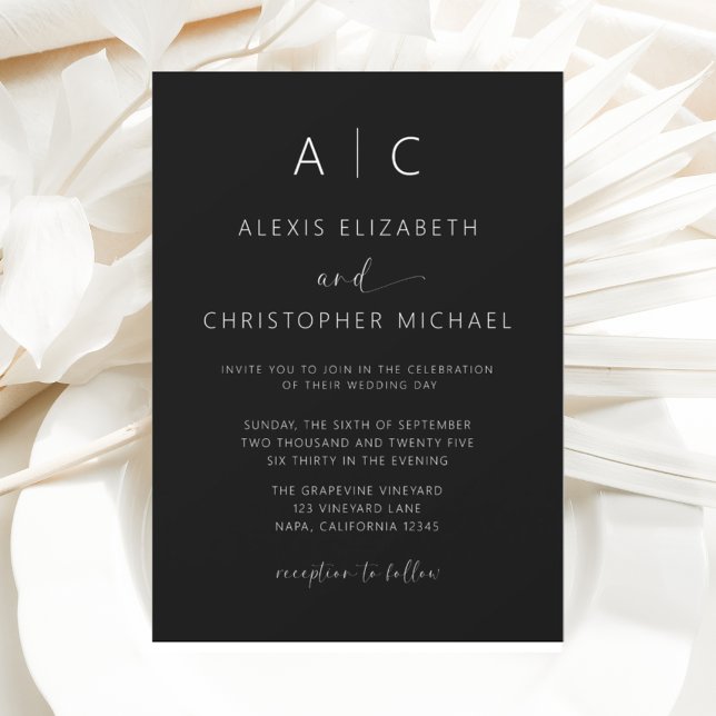 Invitación Boda de caligrafía moderna minimalista (Subido por el creador)