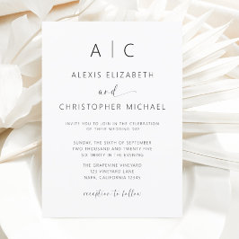 Invitación Boda de caligrafía moderna minimalista