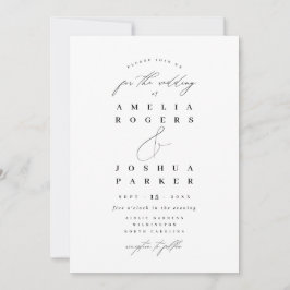 Invitación Boda de caligrafía moderna minimalista