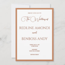 Boda de Caligrafía Moderna Minimalista de Cobre Su