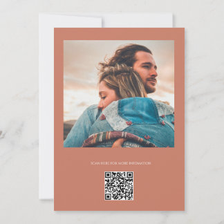 Invitación Boda de Caligrafía Moderna Minimalista Rosa Cobre