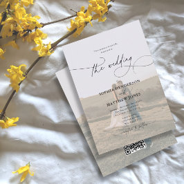 Invitación Boda de Caligrafía Moderna Todo en Uno 2 Fotos