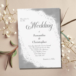 Invitación Boda de Caligrafía Moderna y Elegante con Brillo P