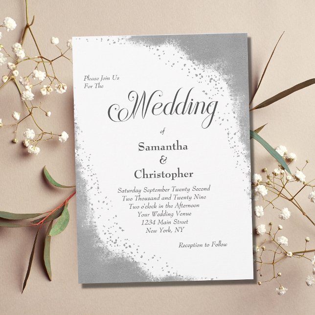 Invitación Boda de Caligrafía Moderna y Elegante con Brillo P (Subido por el creador)