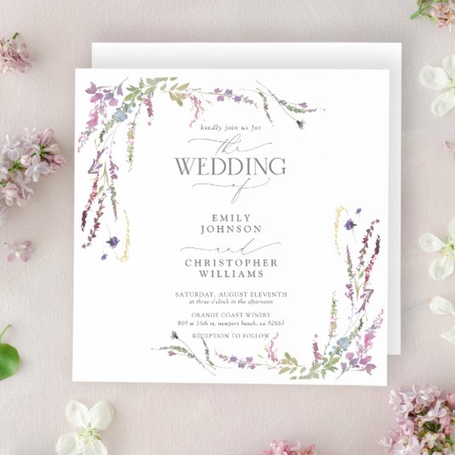 Invitación Boda de caligrafía Purple Wildflower (Subido por el creador)