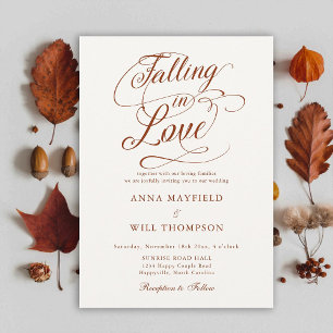 Invitación Boda de caligrafía romántica de Boho hundiéndose e