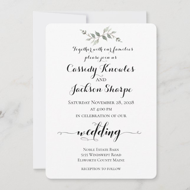 Invitación Boda de caligrafía Rustic Pen & Ink (Anverso)