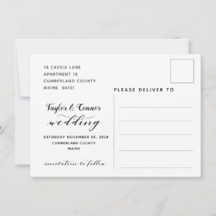 Invitación Boda De Caligrafía Rústica Salva La Postcarta De F
