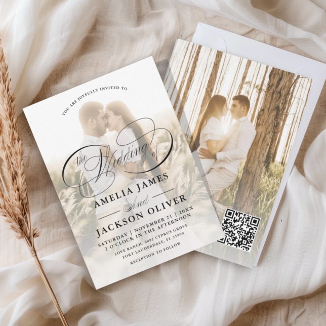 Invitación Boda de Caligrafía Sencilla con Superposición de 2 (Subido por el creador)