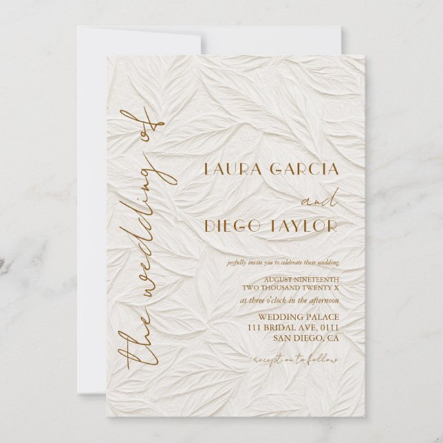 Invitación Boda de Caligrafía Simple y Atemporal (Anverso)