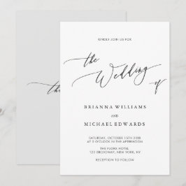 Invitación Boda de caligrafía simple y elegante