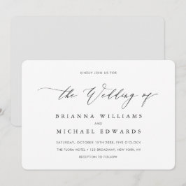 Invitación Boda de caligrafía simple y elegante