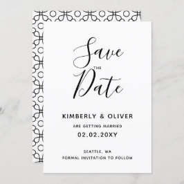 Invitación Boda de caligrafía simple y mínima en blanco y neg