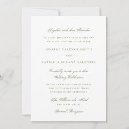 Invitación Boda de Caligrafía Verde Musgo Elegante