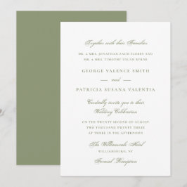 Invitación Boda de Caligrafía Verde Musgo Elegante
