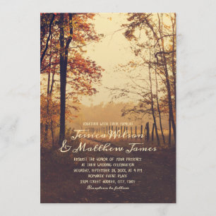 Invitación Boda de Camino de Granja de Bosques Rusos Fall Woo