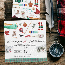 Invitación Boda de Camping en Montaña Invernal Rústica