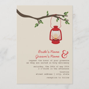 Invitación Boda de camping/farolillo rojo