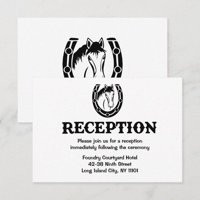 Invitación Boda de Campo con Caballos de Recepción Occidental (Anverso / Reverso)