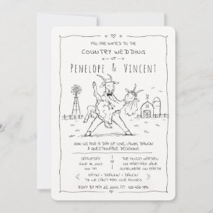 Invitación Boda de campo de cabras bailarinas