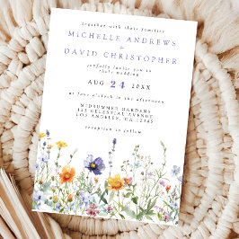 Invitación Boda de campo de flores silvestres