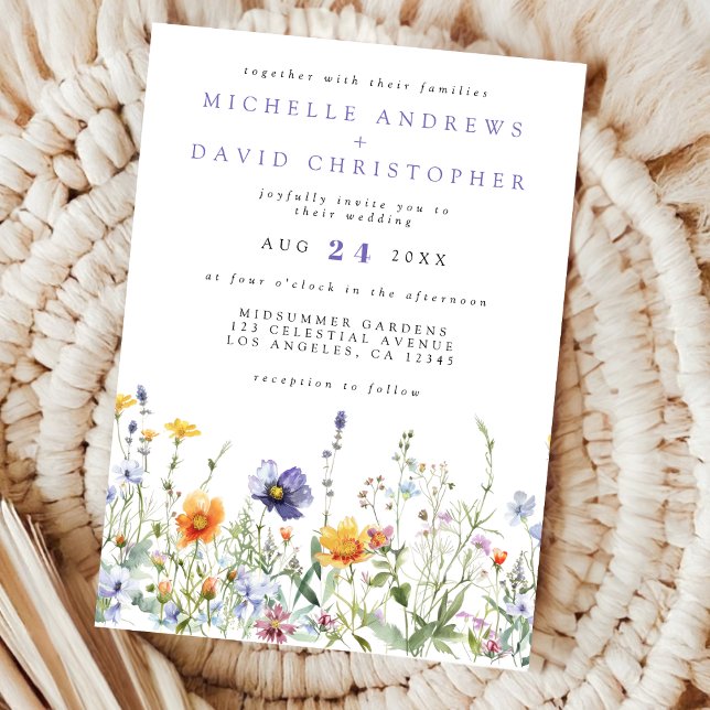 Invitación Boda de campo de flores silvestres (Subido por el creador)