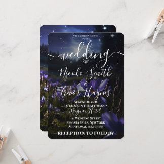Invitación Boda de Campo de Flores Silvestres Moradas Persona
