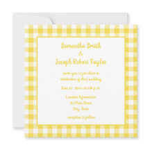 Boda de campo de Gingham de verano amarillo