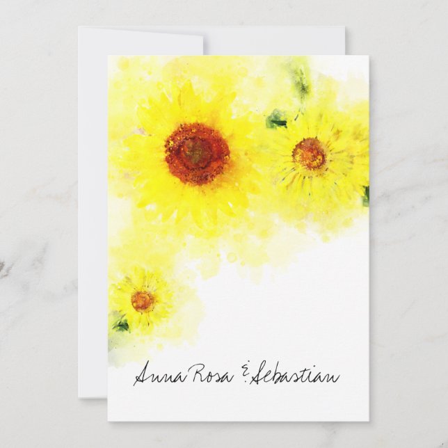 Invitación *~* Boda de campo de girasol ruso amarillo (Anverso)