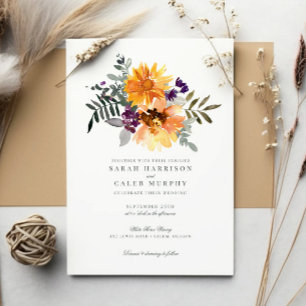 Invitación Boda de Campo de Girasoles Silvestres de Verano Rú