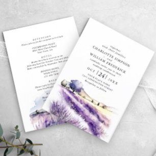 Invitación Boda de campo de lavadora de color de agua todo en