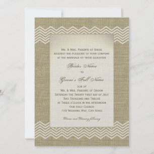 Invitación Boda de campo en Burlap