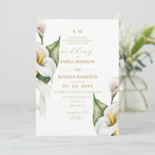 Invitación Boda de Campo Floral Elegante Calla