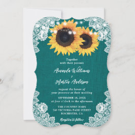 Invitación Boda de campo florida floral de girasol de verde a