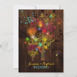 Invitación Boda de campo mágica de árboles inspiradores