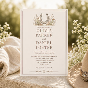 Invitación Boda de Campo Occidental de Cactus de Herradura