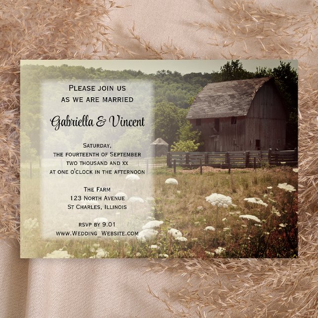 Invitación Boda de campo Rústica del Barn Weathered (Subido por el creador)