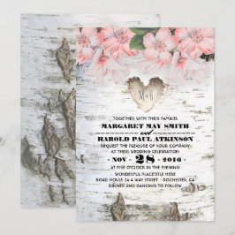 Invitación Boda de campo rústica en el corazón del árbol de b