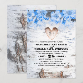 Invitación Boda de campo rústica en el corazón del árbol de b