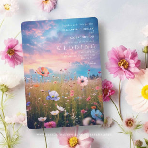 Invitación Boda de campo rústico de flor silvestre