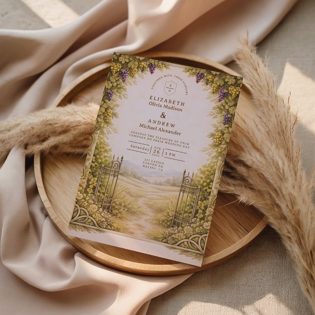 Invitación Boda de campo rústico de viñedo (Subido por el creador)