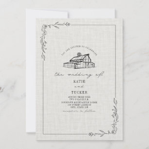 Invitación Boda de campo Rústico Linen