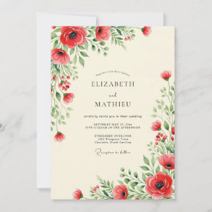 Invitación Boda de Campo Salvaje con Gracia Roja