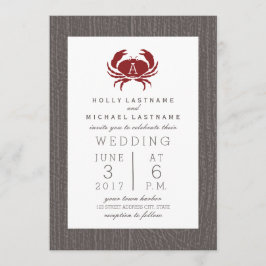 Invitación Boda de cangrejo de monograma ruso