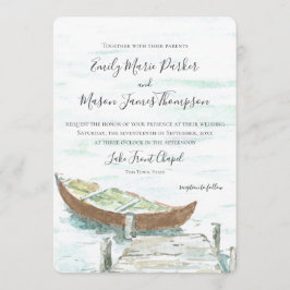 Invitación Boda de canoa acuarela