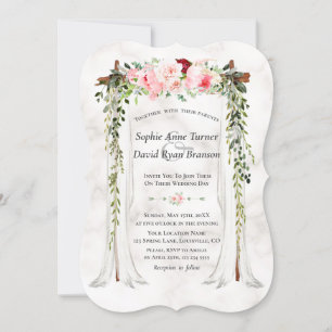 Invitación Boda de canopy de flores silvestres de Rubor rosa