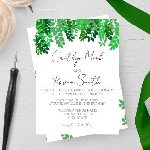 Invitación Boda de canopy de hoja verde